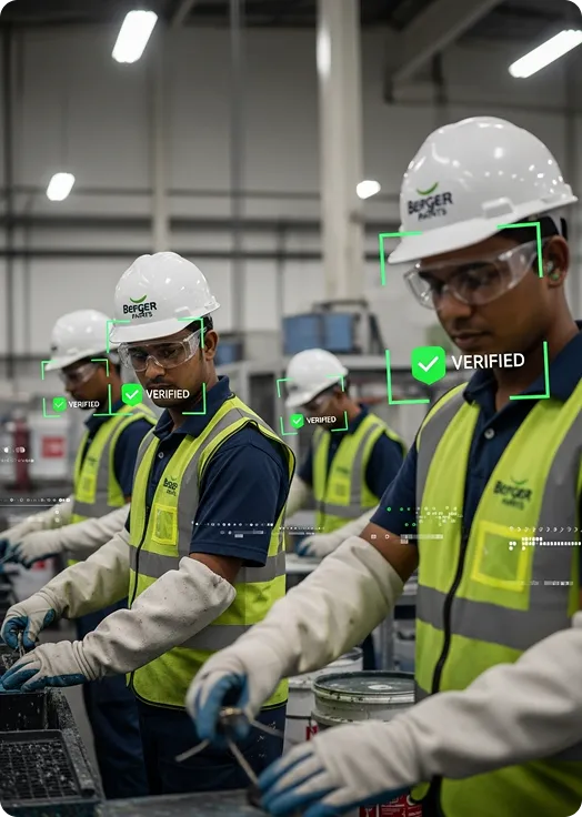 Worker handling PPE